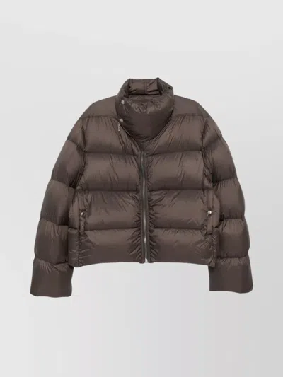 RICK OWENS HIGH NECK PUFFER JACKET POCKETS