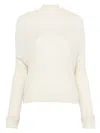 Rick Owens High-neck Ribbed Sweater In Neutral