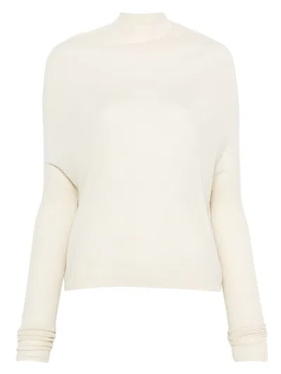 Rick Owens High-neck Ribbed Sweater In Neutral