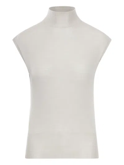 Rick Owens High-neck Sleeveless Sweater In White