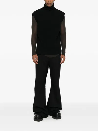 Rick Owens High-neck Sleeveless Sweater In Black