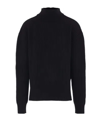 Rick Owens High-neck Sweater In Blue