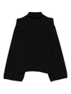 Rick Owens High-neck Wide-sleeve Sweater In Black
