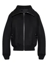 Rick Owens Structured Black Sports Jacket With Ribbed Details And Matte Finish In Black