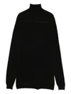 Rick Owens High-neck Wool Sweater In Black