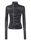 Rick Owens High-neck Zip-front Jacket In Black