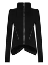 Rick Owens Asymmetrical Hem Biker Jacket In Black