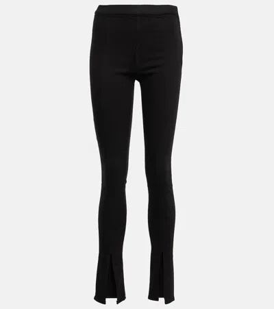 Rick Owens High-rise-hose Aus Einem Baumwollgemisch In Black