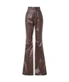 Rick Owens High-rise Coated Canvas Straight Pants In Brown