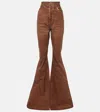 Rick Owens High-rise Flared Jeans In Brown