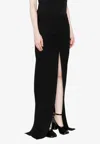 Rick Owens High-rise Sliced Maxi Skirt In Black