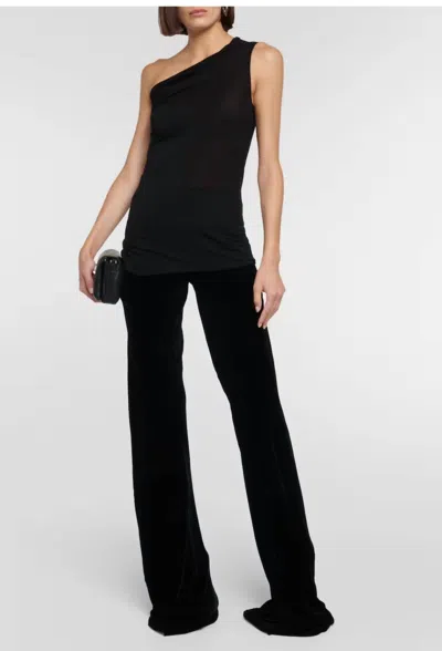 Rick Owens Wide-leg Velvet Pants In Black