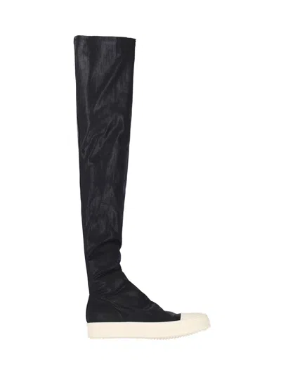 Rick Owens 'high Socks Sneaks' Boots In Black