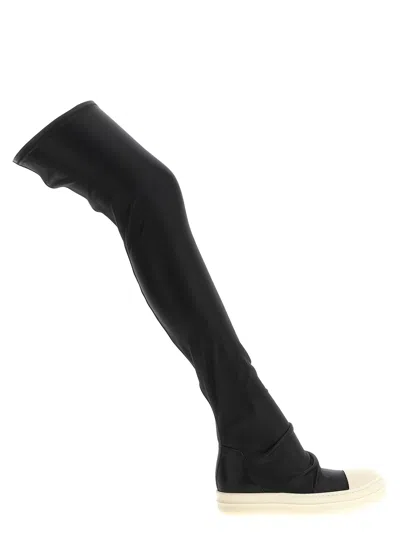 Rick Owens High Stocking Sneaks Over-the-knee Boots In Black