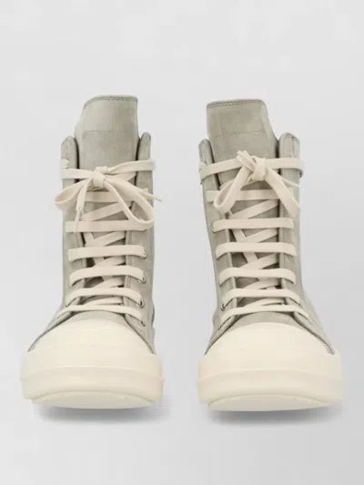 Rick Owens High-top Zipper Detail Calf Leather Sneakers In Transparent