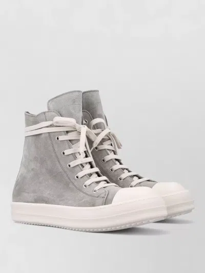 Rick Owens High Top Boots Contrast Toe Cap Sole In Gray