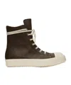 Rick Owens Dark Dust Leather Sneakers In Multicolor