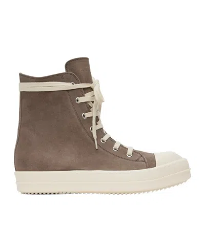 Rick Owens High-top Leather Sneakers In Brown