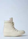 Rick Owens Lace-up Leather Sneakers In White