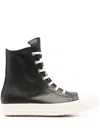 Rick Owens Contrasting-toe Cap Lace-up Sneakers In Black