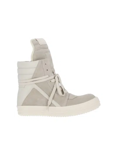 Rick Owens High Top Sneakers "geobasket" In Gray