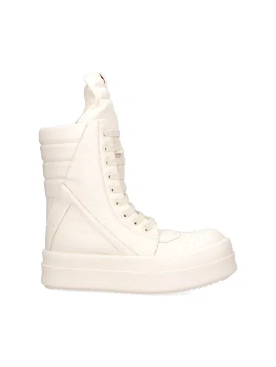 Rick Owens High-top Sneakers "mega Geobasket" In Neutral