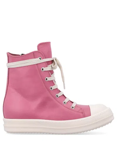 Rick Owens Geobasket High-top Sneakers In Pink