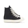 Rick Owens High-top Sneakers With Textured Laces In Black