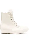 Rick Owens High-top White Leather Sneakers In Multi