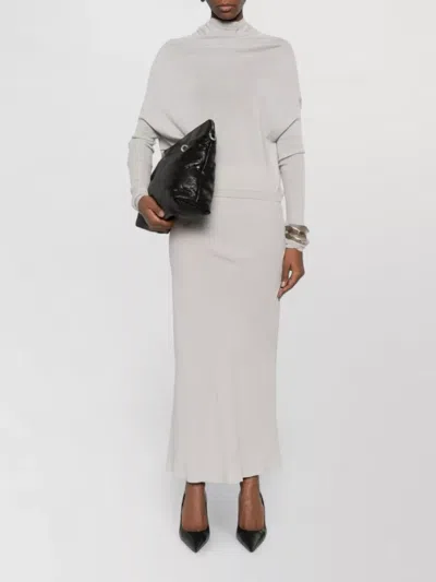 Rick Owens High Waist Ankle Length Skirt Pleated In White