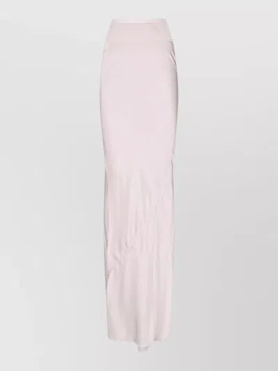 Rick Owens High Waist Midi Skirt Side Slit In Pink
