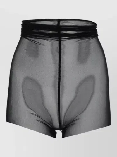 Rick Owens High Waist Sheer Layered Womens Shorts In Black