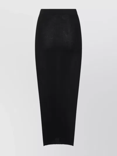 Rick Owens High Waist Slit Detail Long Length Skirt