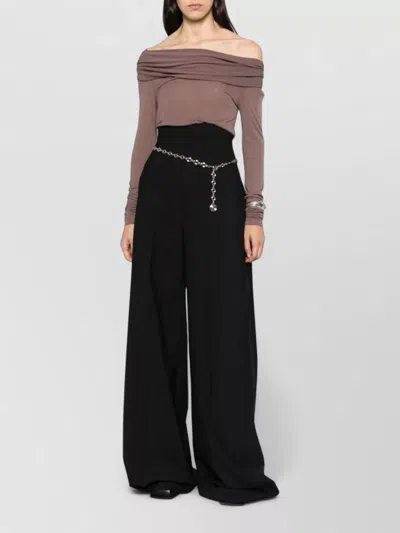 Rick Owens High Waist Tailored Wide Leg Pants In Black