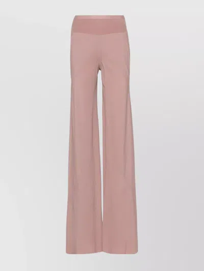 RICK OWENS HIGH WAIST WIDE LEG TROUSERS