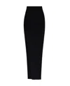 Rick Owens Womens Black Sacriskirt Ribbed Knitted Midi Skirt In Black