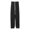 Rick Owens High-waisted Black Cashmere Pants With Drawstring Detail In Black