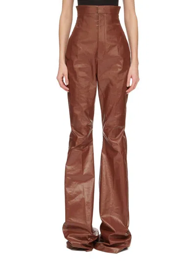 Rick Owens High-waisted Casual Pants In Brown
