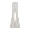 Rick Owens High-waisted Flared Pants With Textured Cotton-linen Blend In White