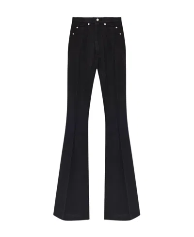 Rick Owens High-waisted Flared Trousers In Black