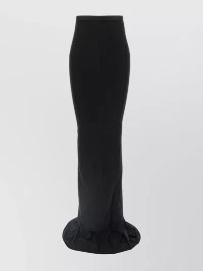 Rick Owens High-waisted Floor-length Skirt With Seam Detailing In Black