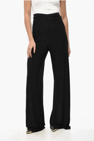 Rick Owens High-waisted Stretch Fabric Palazzo Pants In Black