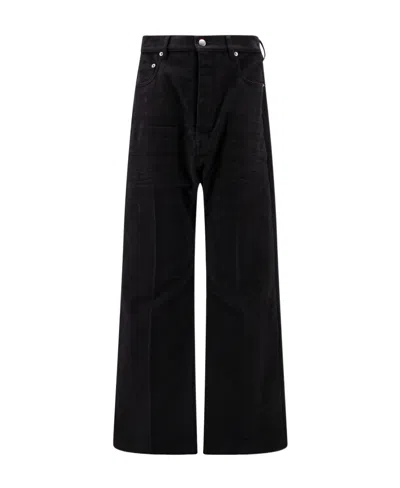 Rick Owens High-waisted Wide-leg Jeans In Black