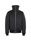 Rick Owens Black Rain Bomber Jacket With High Neck And Functional Pockets In Black