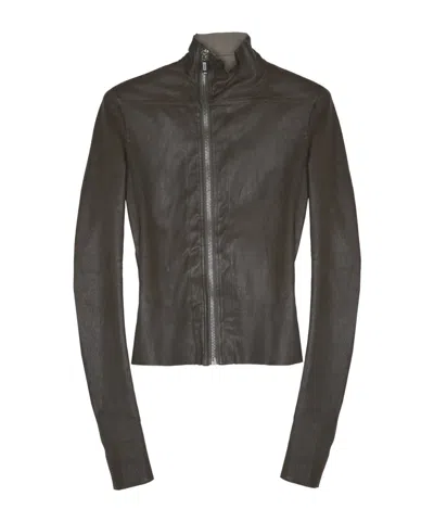 Rick Owens High-neck Long-sleeved Casual Jacket In Black