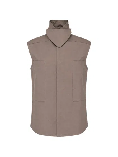 Rick Owens High-neck Sleeveless Vest In 그레이