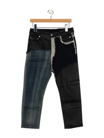 Pre-owned Rick Owens High-rise Straight Leg Jeans In Blue
