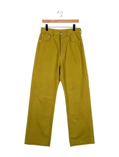 Pre-owned Rick Owens High-rise Wide Leg Jeans In Green