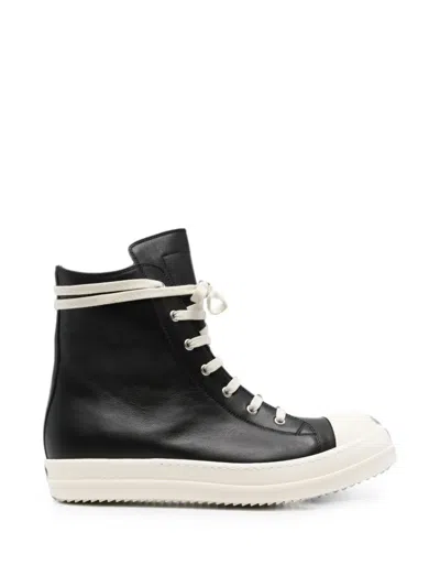 Rick Owens High-top Lace-up Sneakers In Black