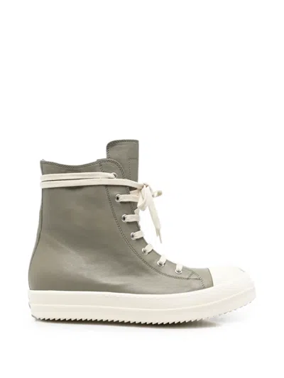 Rick Owens High-top Leather Sneakers In Gray